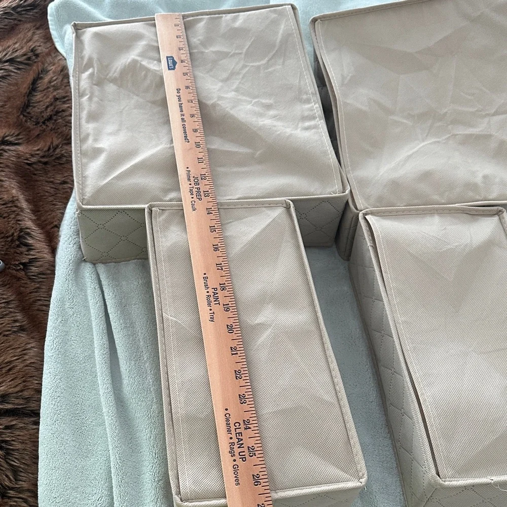 Beige Closet /Drawer Organizer Set (4 Pieces)